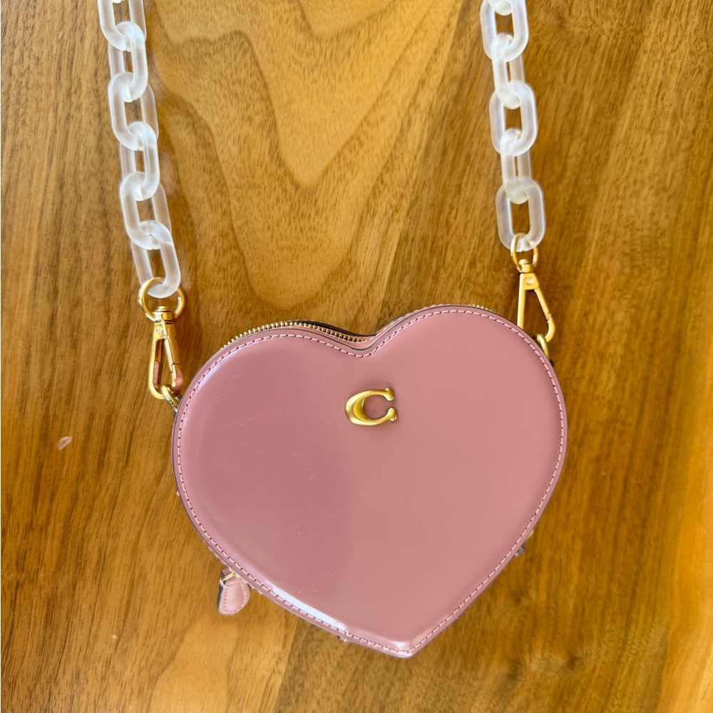 Pink Heart-Shaped Women's Bag